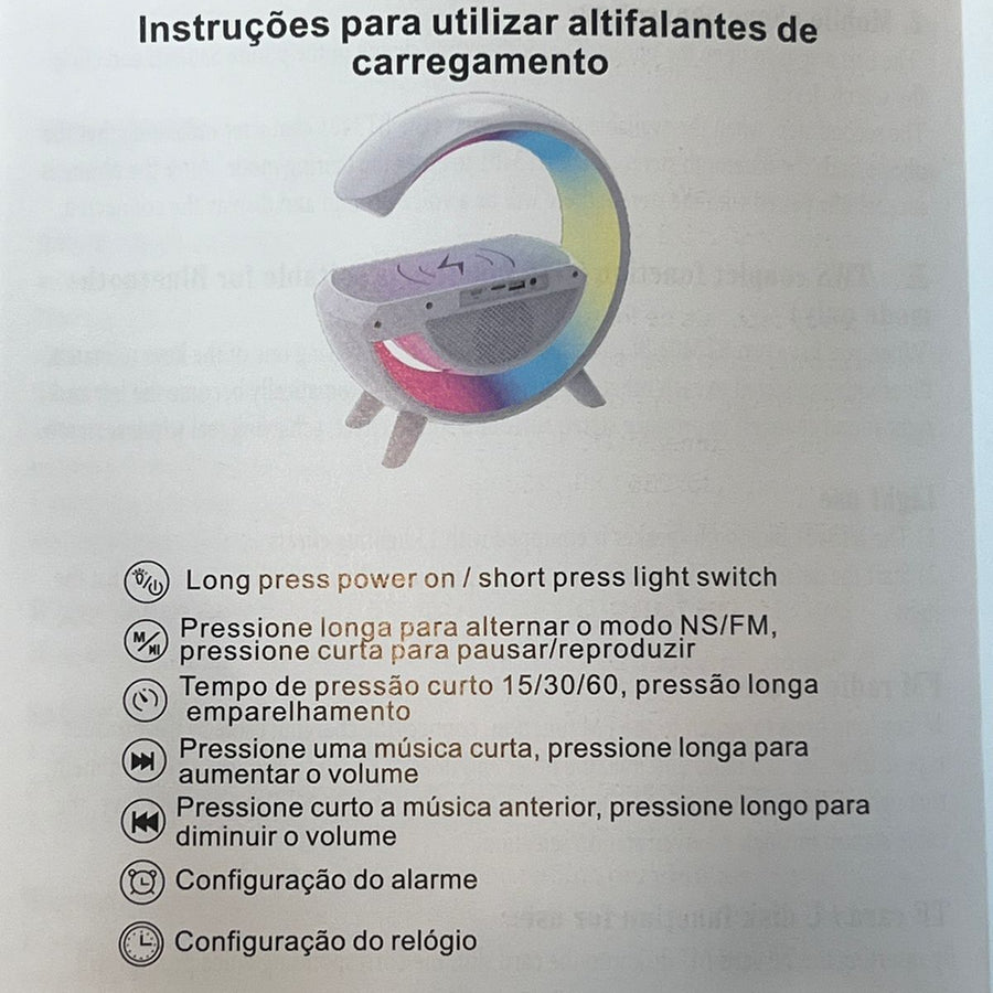 Parlante Lampara G Cargador Inalámbrico💥🔋🎶