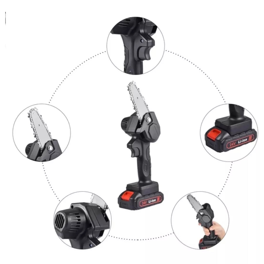 🔥Mini Motosierra Portatil Con Dos Batería⚡🪚