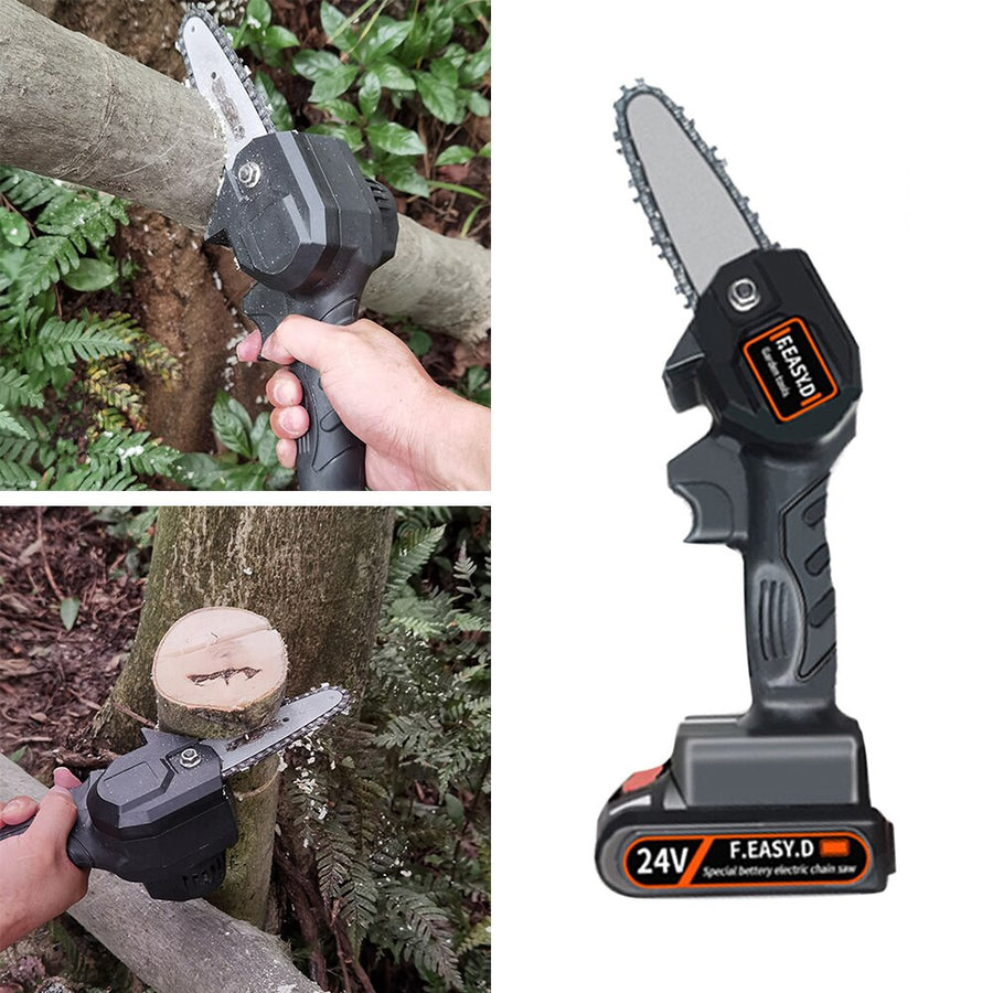 🔥Mini Motosierra Portatil Con Dos Batería⚡🪚